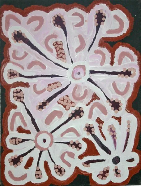 Lily Nungarayi Hargraves, Yilpinji -Love magic, synthetic polymer paint on canvas