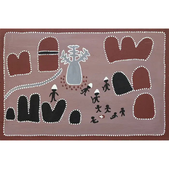 Charlene  Carrington, Horse Creek Tribute to Queenie, 2008, natural earth pigments on canvas, 60 x 90 cm