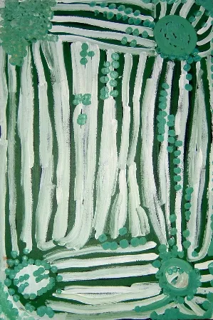 Lorna Naparrula Fencer, Yarla - Bush Potato, 2001, synthetic polymer paint on canvas, 80 x 55cm