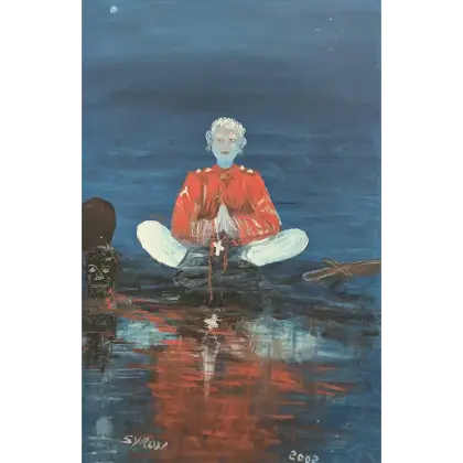 Gordon Syron, The Narcissistic Red Coat, 2002, oil on paper, 57.5 x 40 cm; 77 x 59 cm frame