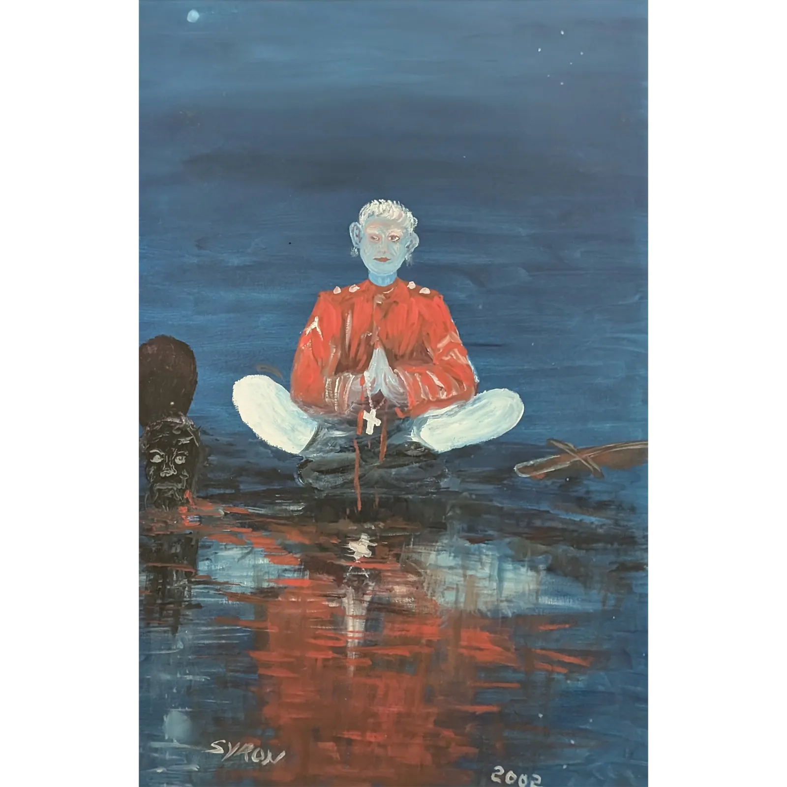 Gordon Syron, The Narcissistic Red Coat, 2002, oil on paper, 57.5 x 40 cm; 77 x 59 cm frame