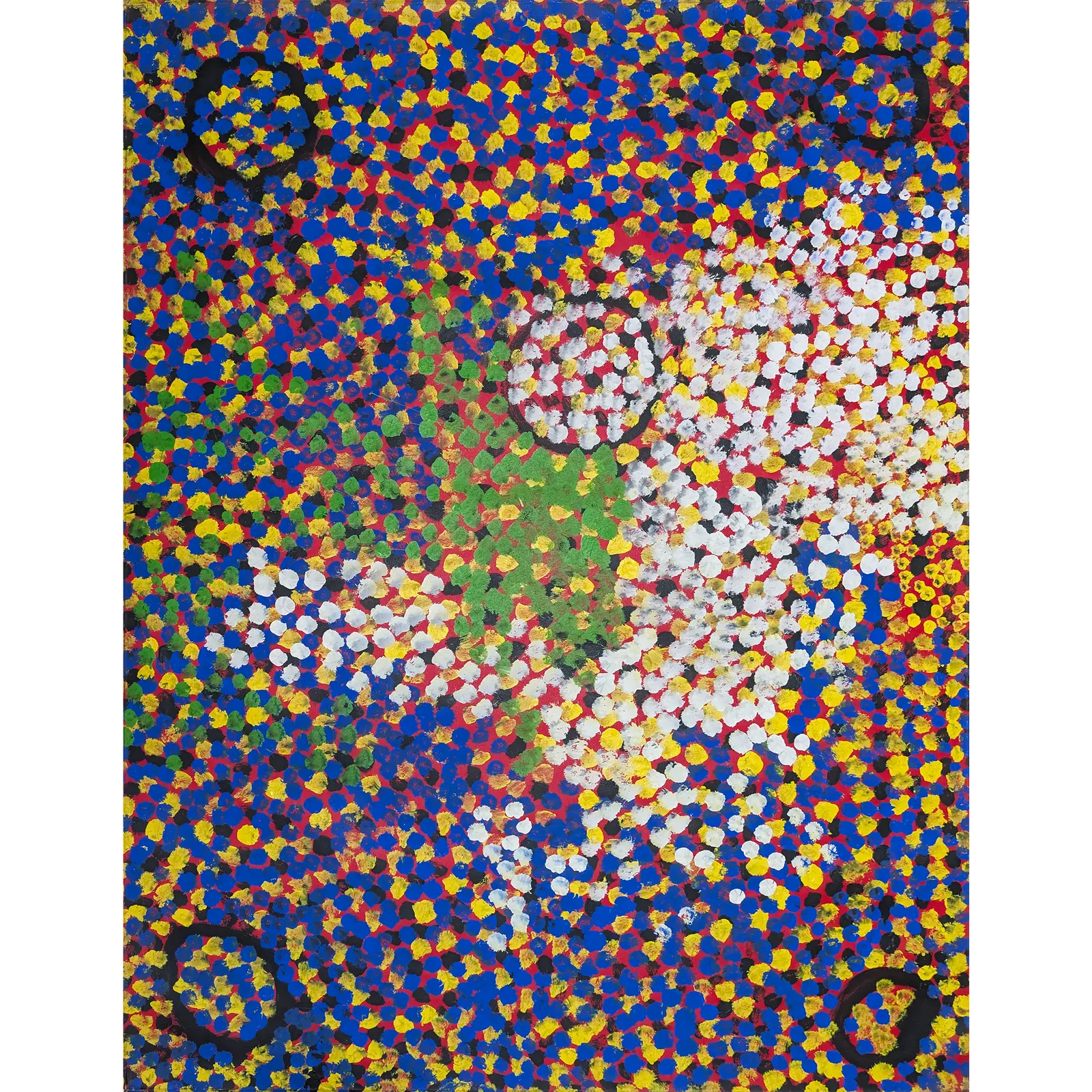 Lorna Naparrula Fencer, Caterpillar, 1998, synthetic polymer paint on canvas, 134 x 101 cm