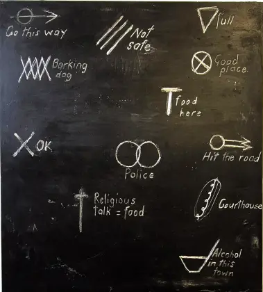Annabel Nowlan, Swaggie symbols, 2018, mixed media on aluminium, 60 x 55 cm