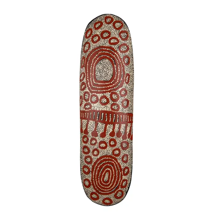 Yinarupa Gibson Nangala, My Country, 2010, synthetic polymer paint on bean wood, 89 x 24 cm
