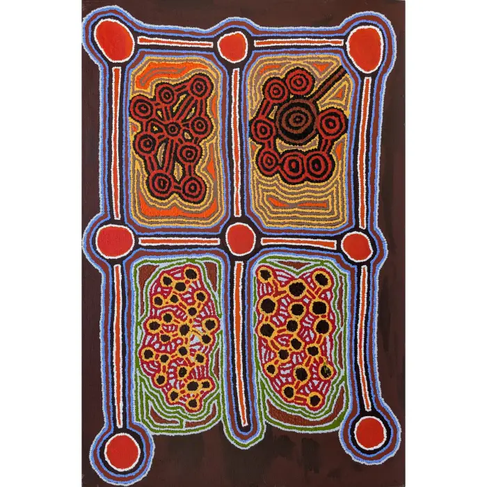 Pauline Sunfly, Wilkinkarra, 2003, synthetic polymer paint on canvas, 90 x 60 cm