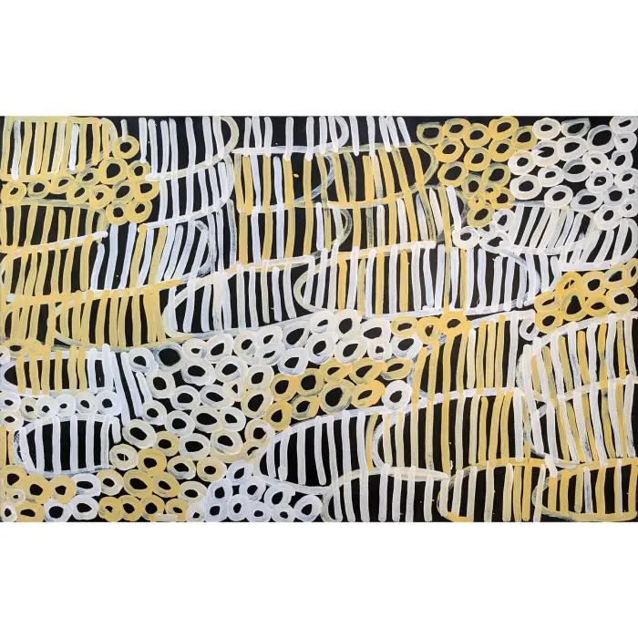 Minnie Pwerle, Awelye-Atnwengerrp, 2006, synthetic polymer paint on canvas, 80 x 126 cm