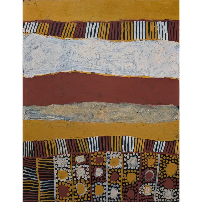 Warlapinni Freda, Untitled, 1999, natural earth pigments on canvas, 119.5 x 84.5 cm