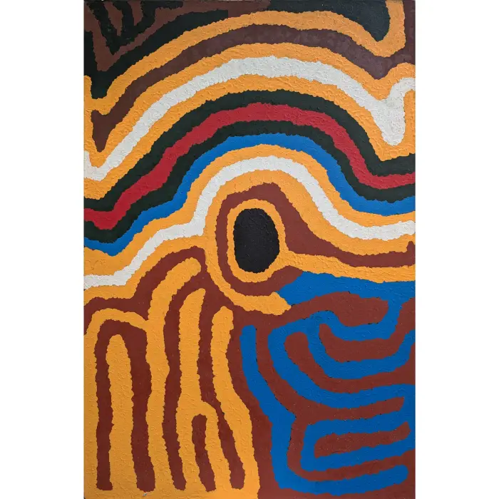 Lucy Napanangka Yukenbarri, Maparr Rockhole, 1999, synthetic polymer paint on canvas, 120 x 80 cm