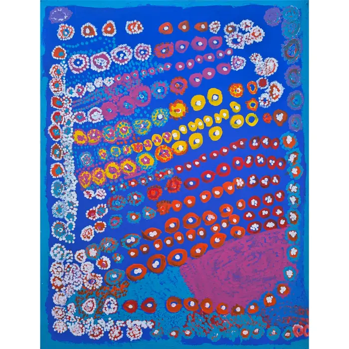 Kuruwarriyingathi Bjarrb Paula Paul, Shells, 2007, synthetic polymer paint on canvas, 125 x 98 cm