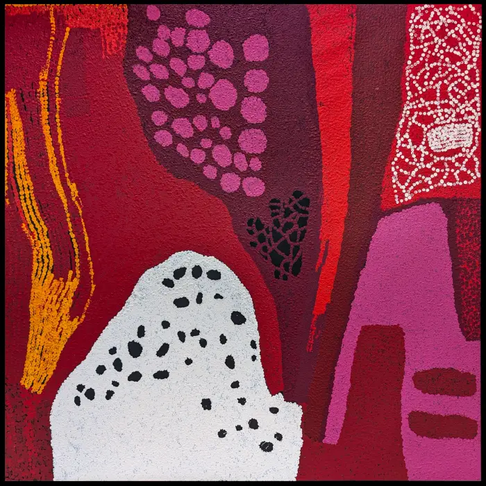 Yannima Tommy Watson, Waltitjata, 2005, synthetic polymer paint on linen, 200 x 200 cm