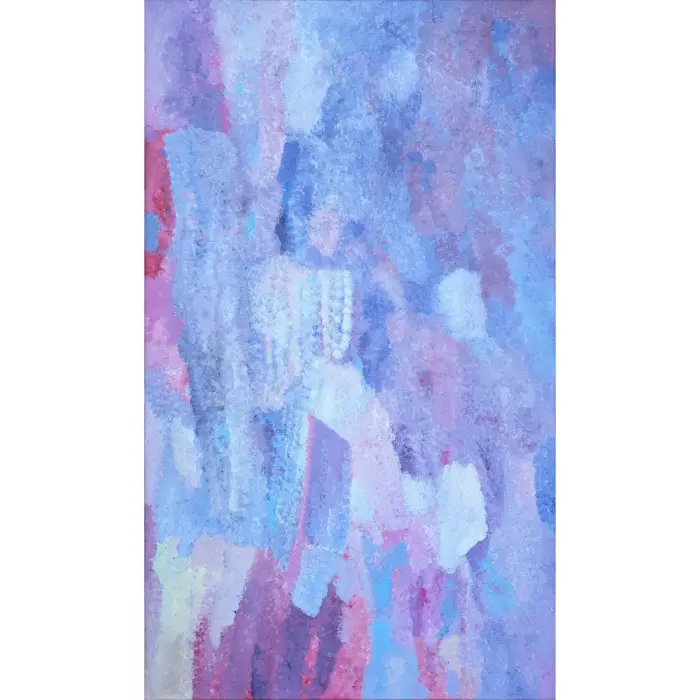 Kathleen Ngale, Arnwekety - Bush Plum, 2010, synthetic polymer paint on linen, 151 x 91 cm