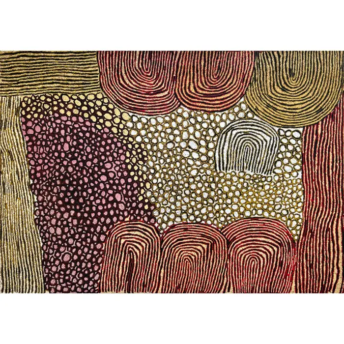 Walangkura Napanangka II, Travels of Kutungka, 2006, synthetic polymer paint on linen, 205 x 290.5 cm