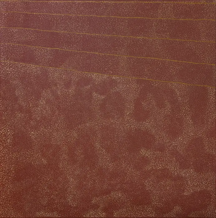 Kathleen Petyarre, Sandhills, 2005, synthetic polymer paint on Belgian linen, 92 x 92 cm