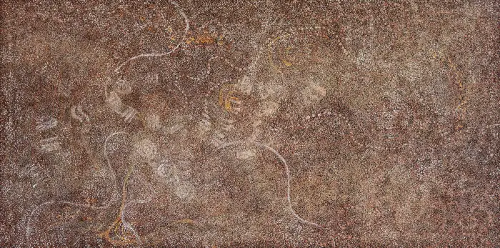 Barbara Weir, My Mother's Country, 2007, synthetic polymer paint on linen, 120 x 240 cm